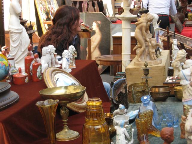 Flea market and antiques on Sunday morning in Florence